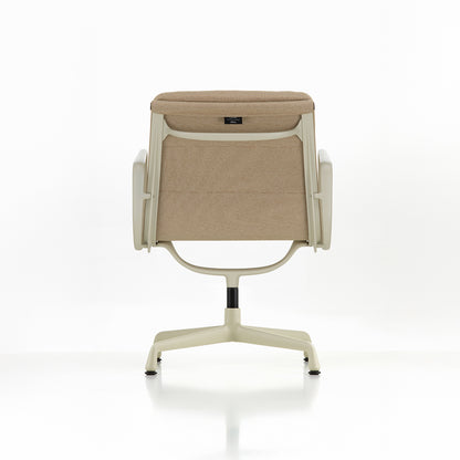 Soft Pad Conference Chair EA 208 by Vitra - Chalk Powder-Coated Aluminium / Laser RE Papyrus Cream (F40)