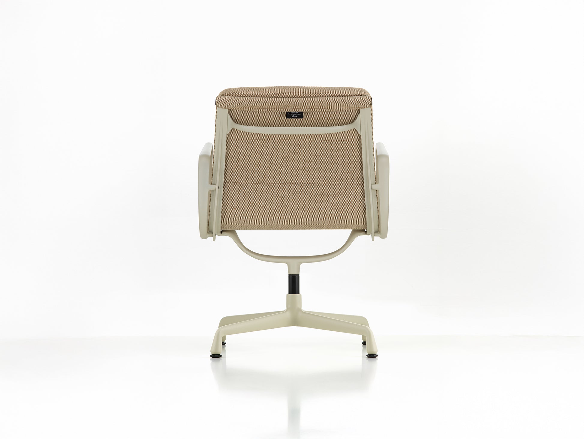 Soft Pad Conference Chair EA 208 by Vitra - Chalk Powder-Coated Aluminium / Laser RE Papyrus Cream (F40)