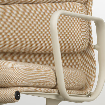 Soft Pad Conference Chair EA 208 by Vitra - Chalk Powder-Coated Aluminium / Laser RE Papyrus Cream (F40)