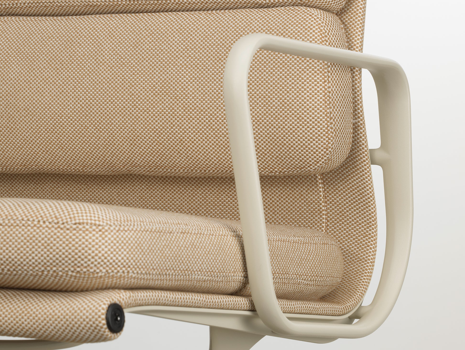 Soft Pad Conference Chair EA 208 by Vitra - Chalk Powder-Coated Aluminium / Laser RE Papyrus Cream (F40)
