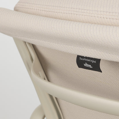 Soft Pad Conference Chair EA 208 by Vitra - Chalk Powder-Coated Aluminium / Track Light Grey Cream (F120)