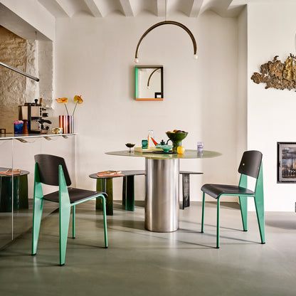Standard Chair by Vitra - 18 Prouve Blé Vert / 04 Dark Oak