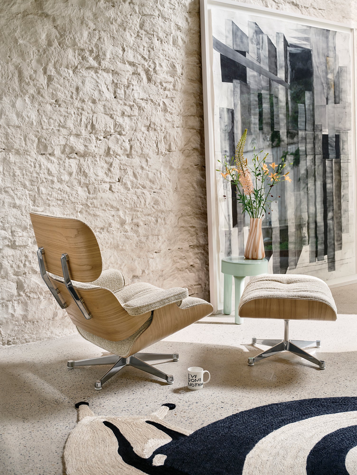 イームズ ラウンジチェア - Vitra 製 Nubia ファブリック – Really