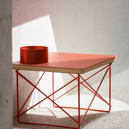 Eames Occasional Table LTR by Vitra - Dark Brick Linoleum / Eames Classic Red Steel