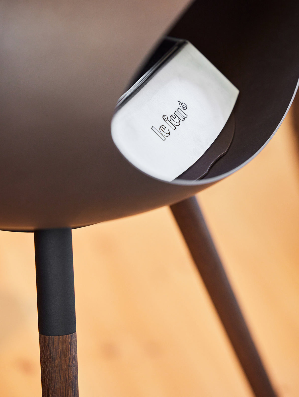 Ground High Fireplace by Le Feu - Mocca Dome / Black Bowl / Smoked Oak Base
