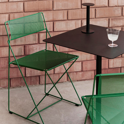 X-Line Chair Outdoor by HAY – Leek Green Powder-Coated Steel Frame / Leek Green Seat and Back