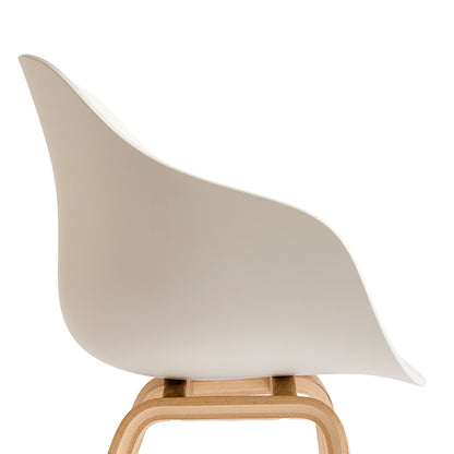About A Chair AAC 222 - New Colours by HAY / Melange Cream Shell / Lacquered Oak Base