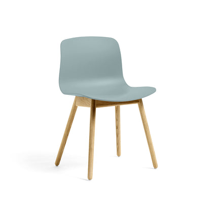 About A Chair AAC 12 by HAY - Dusty Blue 2.0 Shell / Lacquered Oak Base