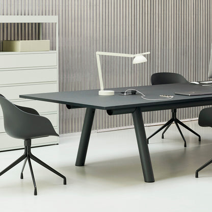 Boa Table by HAY - Black Laminate Tabletop / Charcoal Frame 
