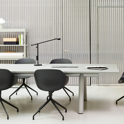 Boa Table by HAY - Metallic Grey Frame / Grey Linoleum Tabletop