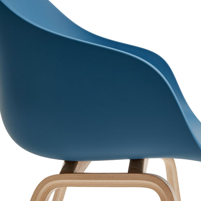 About A Chair AAC 222 - New Colours by HAY / Azure Blue Shell / Lacquered Oak Base