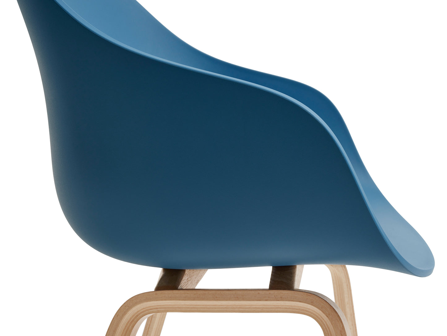 About A Chair AAC 222 - New Colours by HAY / Azure Blue Shell / Lacquered Oak Base