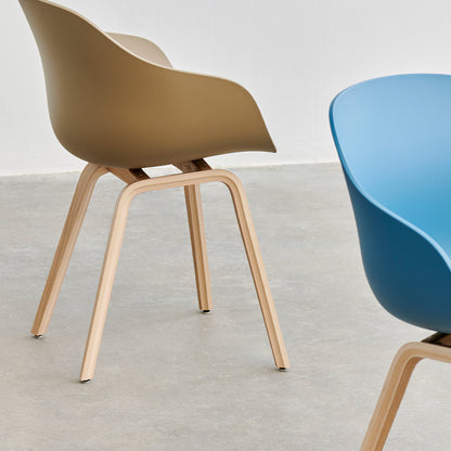 About A Chair AAC 222 - New Colours by HAY / Clay Shell / Azure Blue Shell / Lacquered Oak 