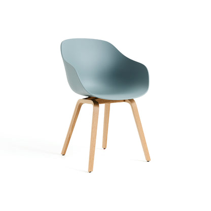 About A Chair AAC 222 - New Colours by HAY / Dusty Blue Shell / Lacquered Oak Base