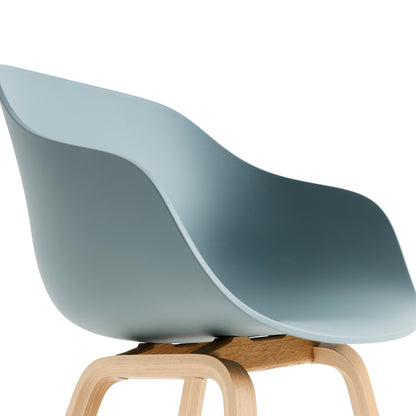 About A Chair AAC 222 - New Colours by HAY / Dusty Blue Shell / Lacquered Oak Base