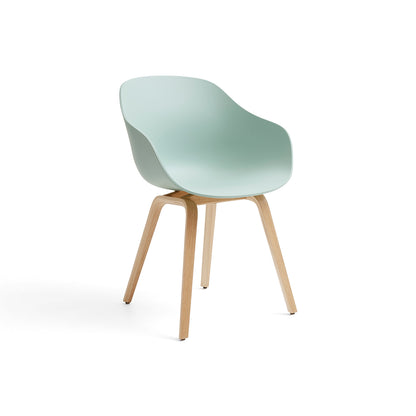 About A Chair AAC 222 - New Colours by HAY / Dusty Mint Shell / Lacquered Oak Base