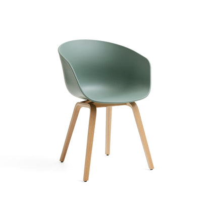 About A Chair AAC 22 - New Colours by HAY - Fall Green Shell / Lacquered Oak Base