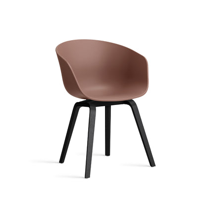 About A Chair AAC 2 (New Colours) by HAY - Black Lacquered Oak / Soft Brick 2.0