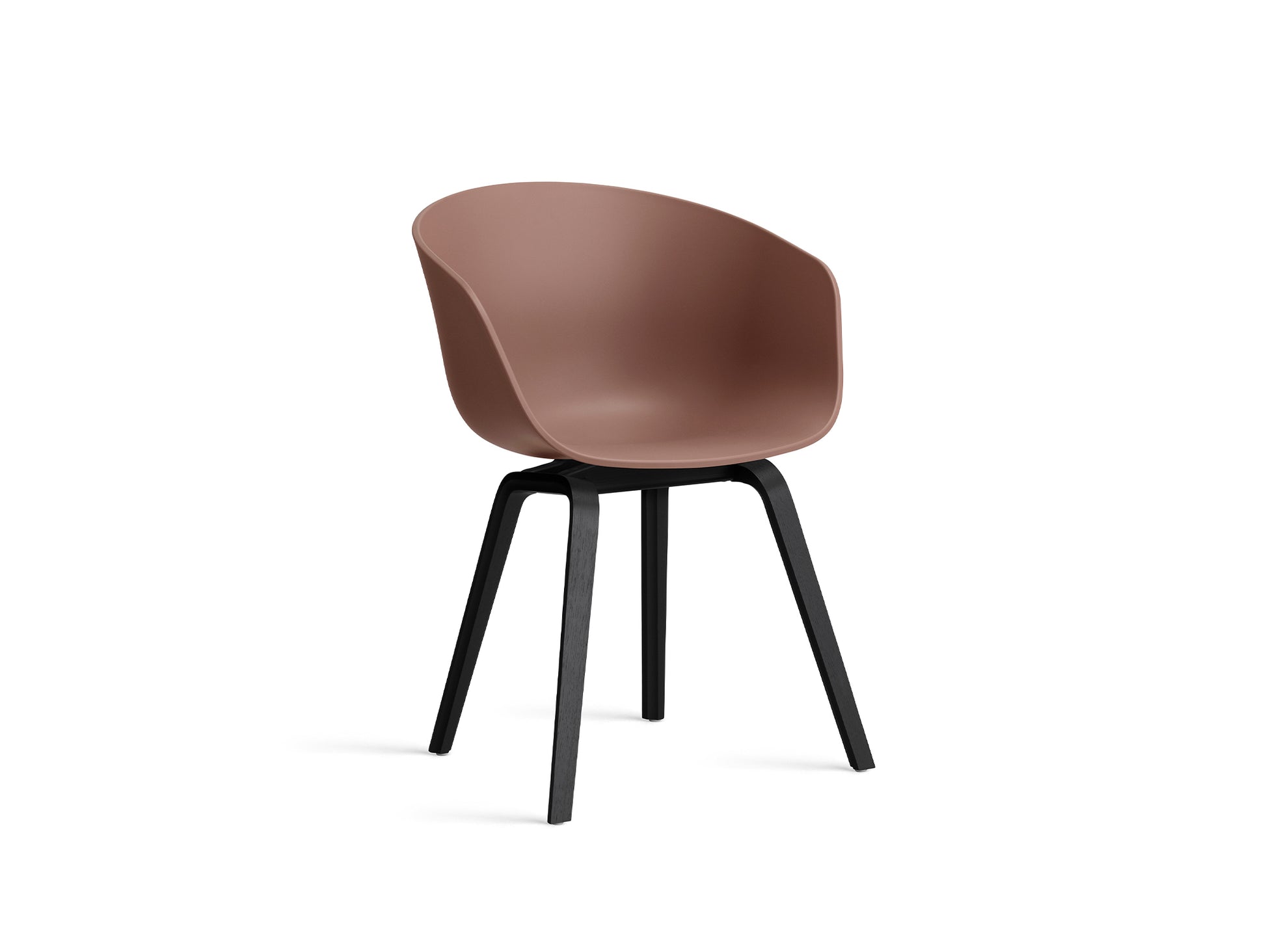 About A Chair AAC 2 (New Colours) by HAY - Black Lacquered Oak / Soft Brick 2.0