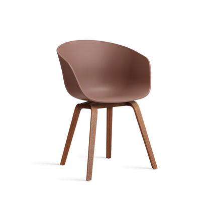 About A Chair AAC 2 (New Colours) by HAY - Lacquered Walnut / Soft Brick 2.0