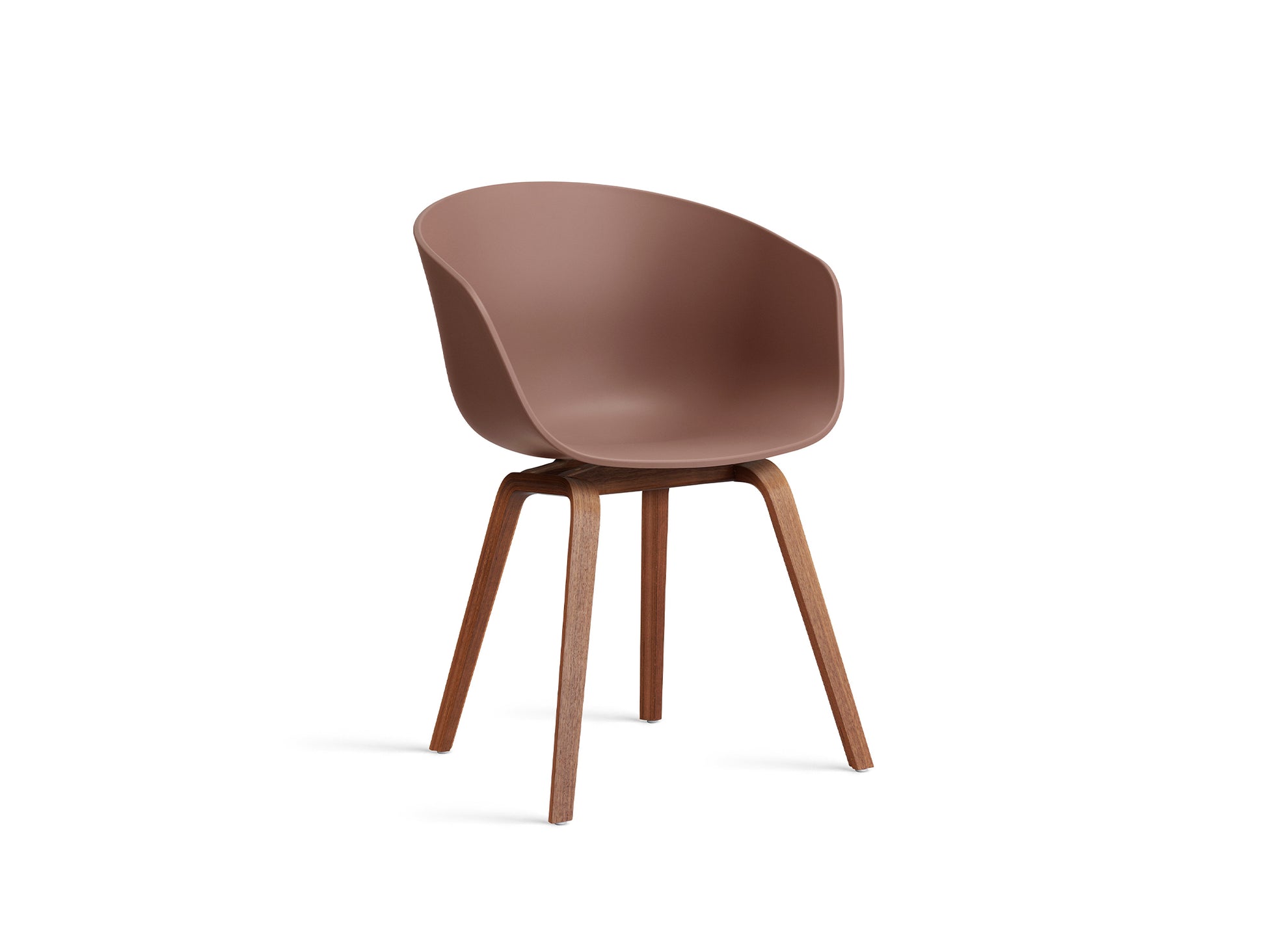 About A Chair AAC 2 (New Colours) by HAY - Lacquered Walnut / Soft Brick 2.0