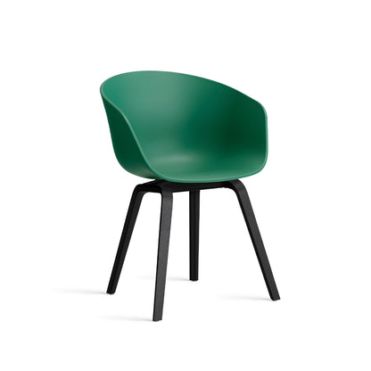 About A Chair AAC 2 (New Colours) by HAY - Black Lacquered Oak / Teal Green 2.0