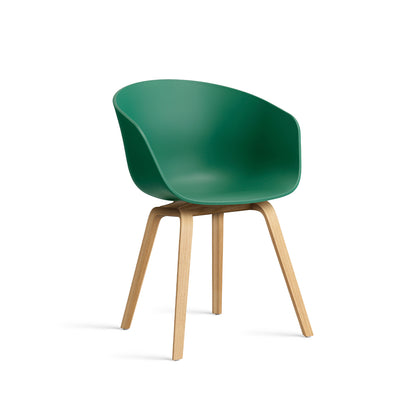 About A Chair AAC 2 (New Colours) by HAY - Lacquered Oak / Teal Green 2.0