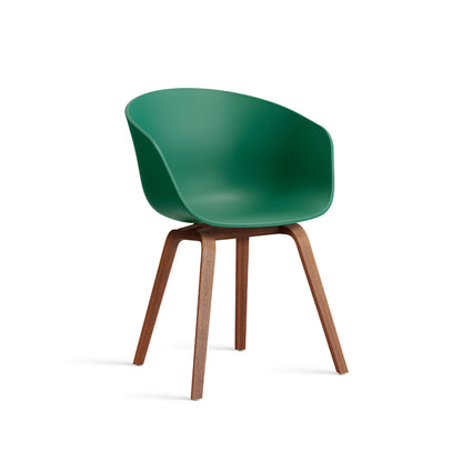 About A Chair AAC 2 (New Colours) by HAY - Lacquered Walnut / Teal Green 2.0