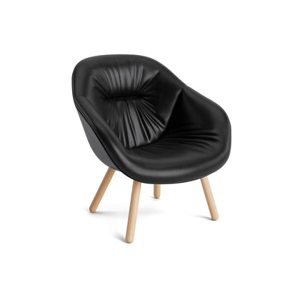 About A Lounge Chair - AAL 82 Soft by HAY / Black Sense Leather / Soaped Oak Base
