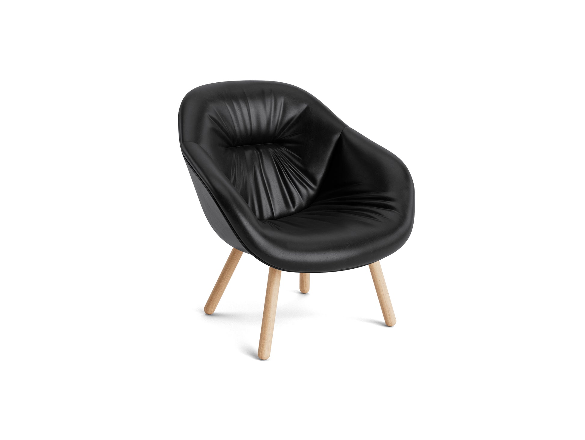 About A Lounge Chair - AAL 82 Soft by HAY / Black Sense Leather / Soaped Oak Base