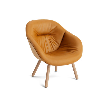 About A Lounge Chair - AAL 82 Soft by HAY / Sense Cognac Leather / Lacquered Oak Base