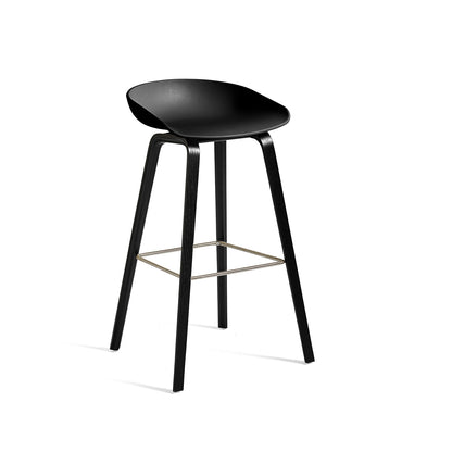 About A Stool AAS 32 by HAY - H 75cm / Black Shell / Black Lacquered Oak Base