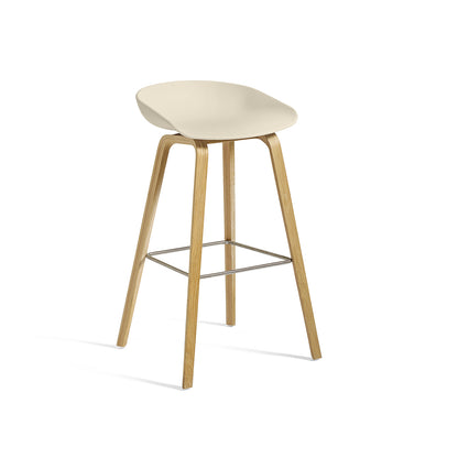 About A Stool AAS 32 by HAY - H 75cm / Melange Cream Shell / Lacquered Oak Base