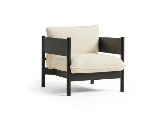 Arbour Club Armchair by HAY - Black Water-Based Lacquered Beech / Turf Cream