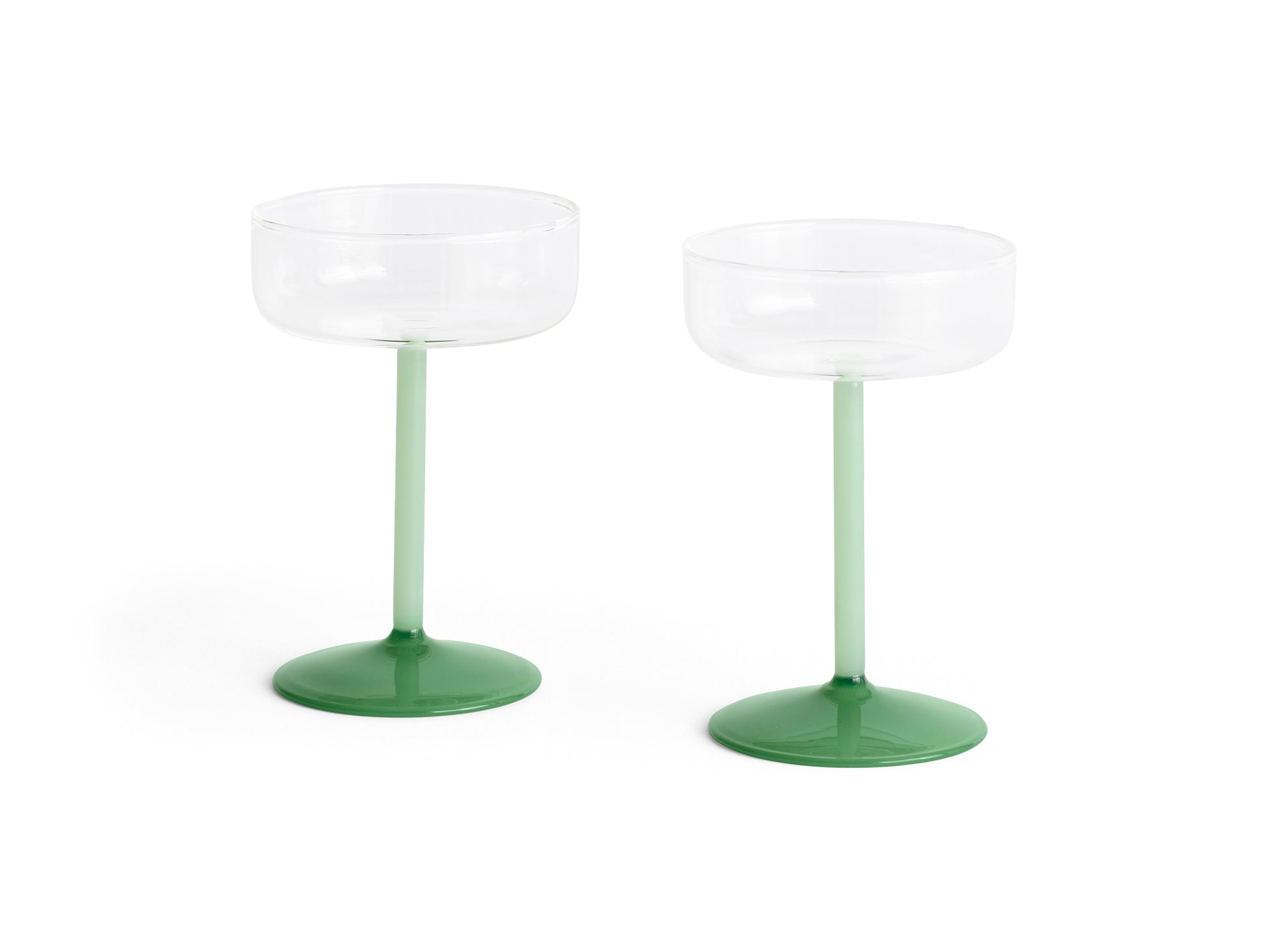 Tint Coupe Glass by HAY - Clear, Jade Light Green and Jade Dark Green