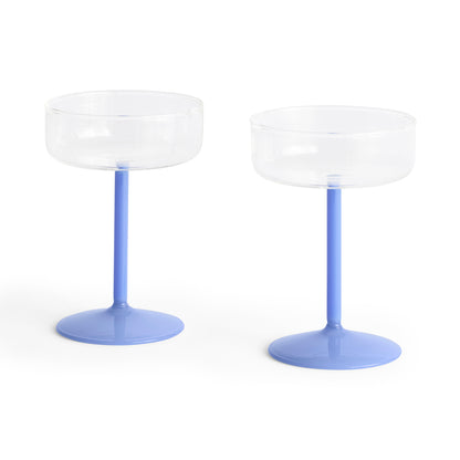 Tint Coupe Glass by HAY - Clear and Jade Light Blue