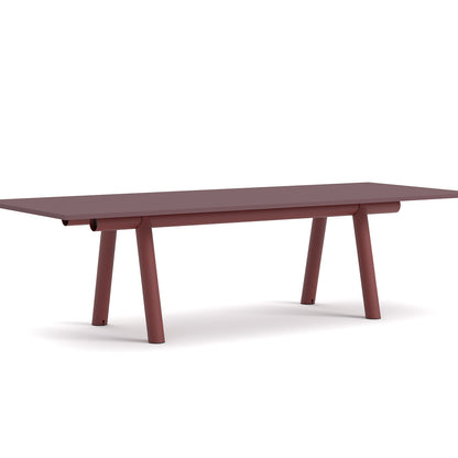 Boa Table by HAY - 280 x 110 cm / Barn Red Frame / Burgundy Linoleum Tabletop