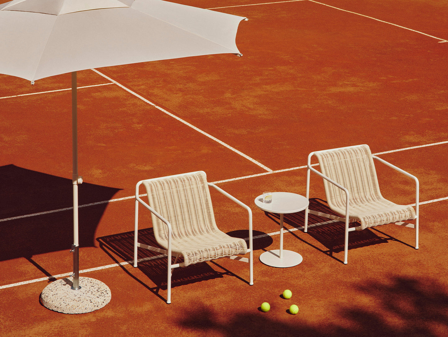 Terrazza Parasol by HAY - Hexagon / Off-White and Grey