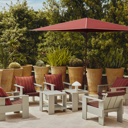 Terrazza Parasol by HAY - Square / Off-White and Burgundy