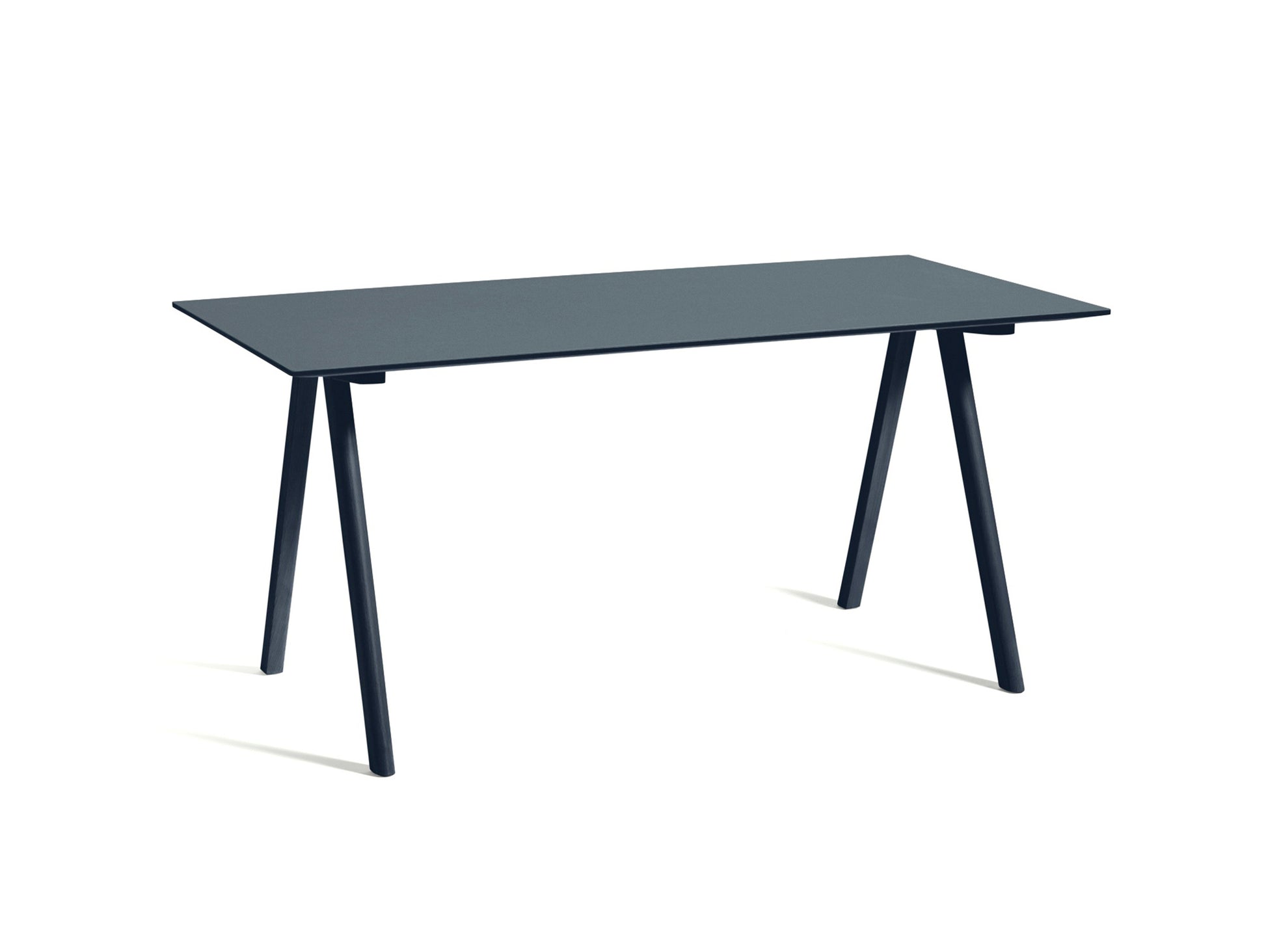 Copenhague Desk CPH 10 by HAY - Smokey Blue Linoleum Tabletop / Deep Blue Lacquered Oak Base
