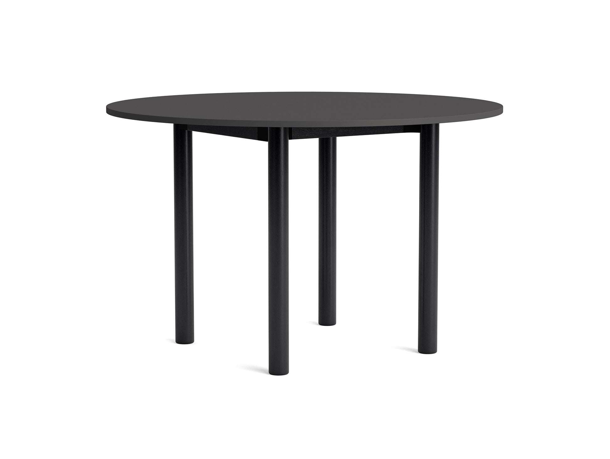 Annex Table Round by HAY - Diameter: 120 cm / Dark Grey Linoleum Top / Solid Black Oak Legs