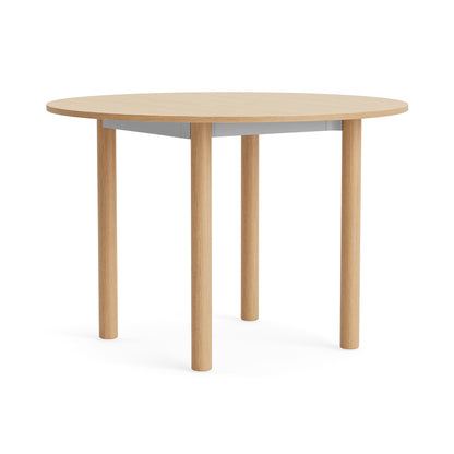 Annex Table Round by HAY - Diameter: 110 cm / Oak Veneer Tabletop / Solid Oak Legs / Anodised Aluminium Apron