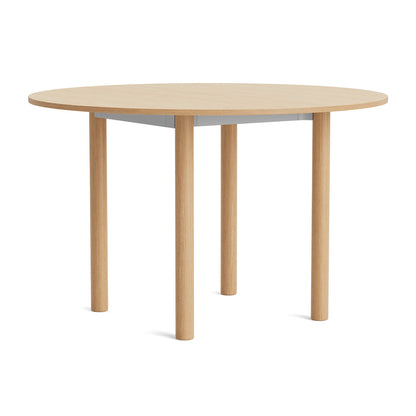Annex Table Round by HAY - Diameter: 120 cm / Oak Veneer Tabletop / Solid Oak Legs / Anodised Aluminium Apron