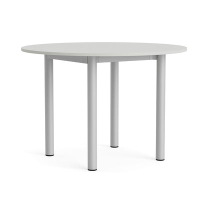 Annex Table Round by HAY - Diameter: 110 cm / Cloud Grey Linoleum Top / Anodised Aluminium Legs