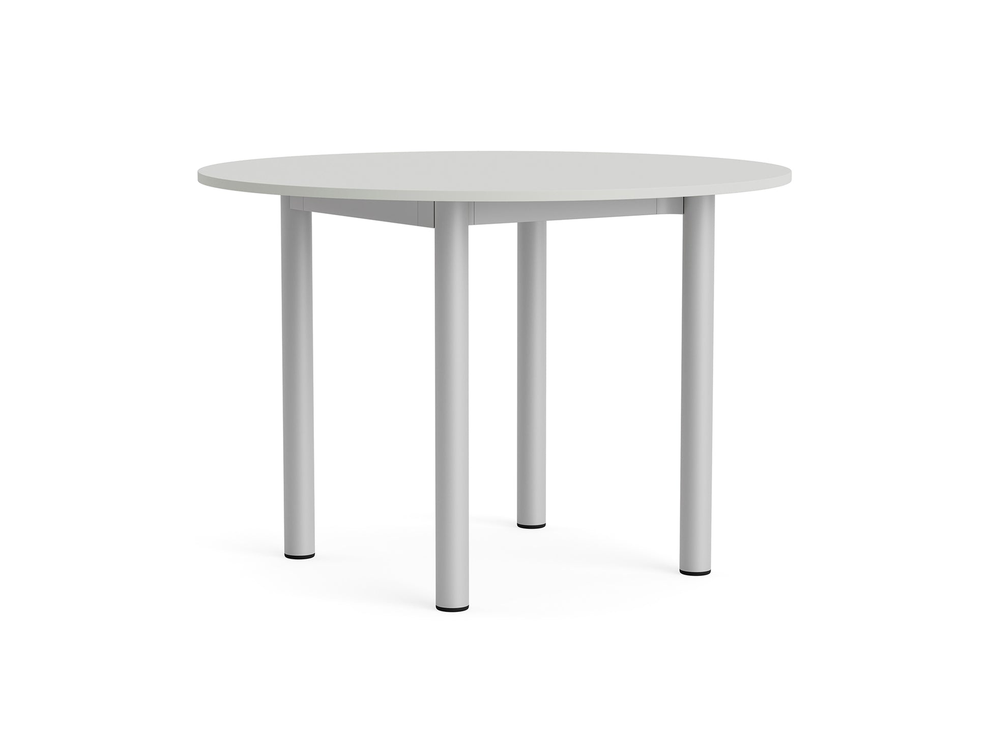 Annex Table Round by HAY - Diameter: 110 cm / Cloud Grey Linoleum Top / Anodised Aluminium Legs