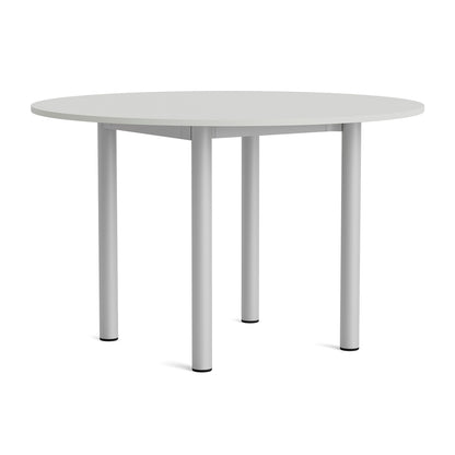 Annex Table Round by HAY - Diameter: 120 cm / Cloud Grey Linoleum Top / Anodised Aluminium Legs