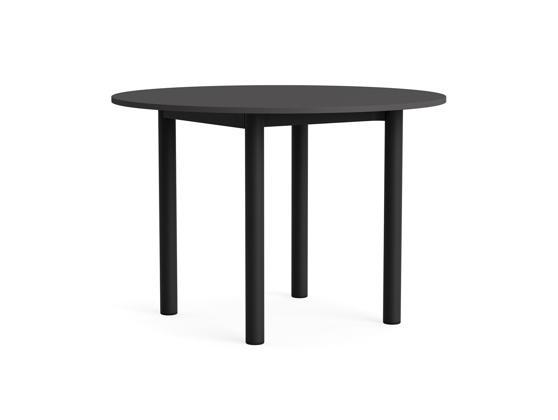Annex Table Round by HAY - Diameter: 110 cm / Dark Grey Linoleum Top / Charcoal Aluminium Legs