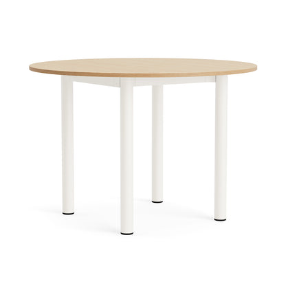 Annex Table Round by HAY - Diameter: 110 cm / Oak Veneer Tabletop / Cream White Aluminium Legs