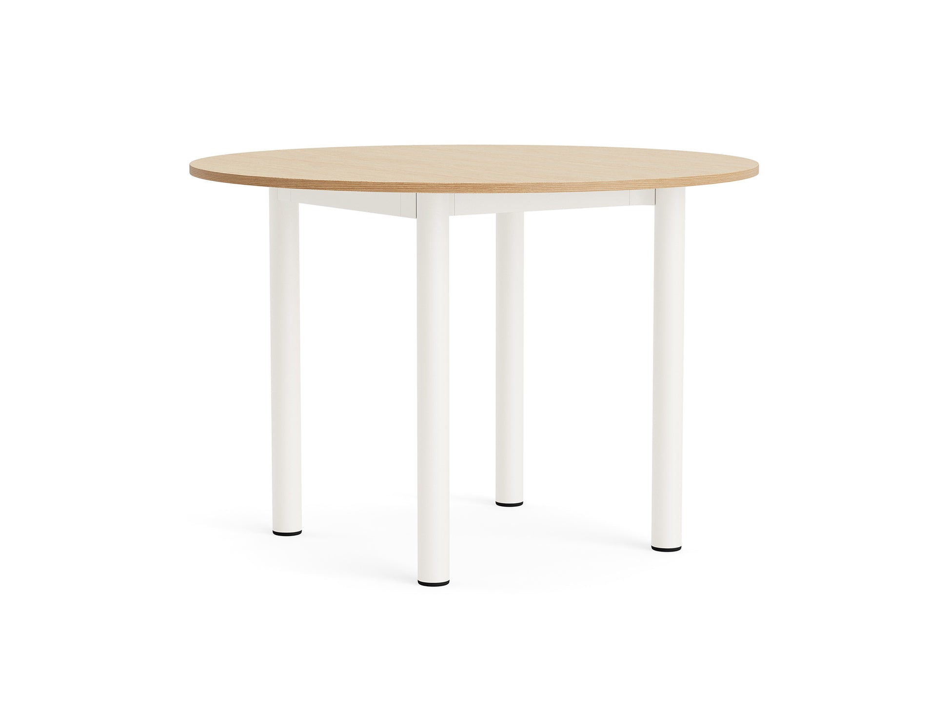Annex Table Round by HAY - Diameter: 110 cm / Oak Veneer Tabletop / Cream White Aluminium Legs