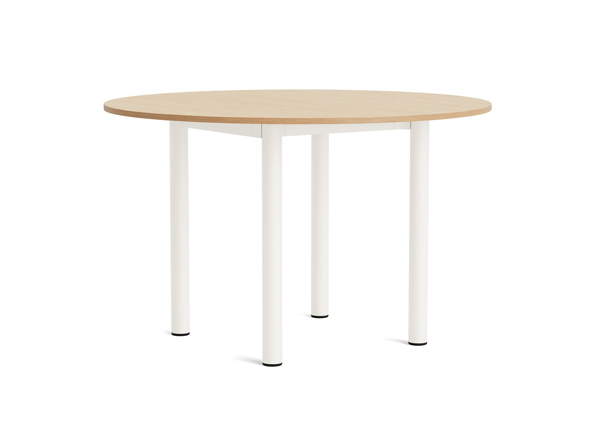 Annex Table Round by HAY - Diameter: 120 cm / Oak Veneer Tabletop / Cream White Aluminium Legs